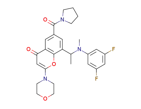 8-(1-((3,5-difluorophenyl)(methyl)amino)ethyl)-2-morpholino-6-(pyrrolidine-1-carbonyl)-4H-chromen-4-one