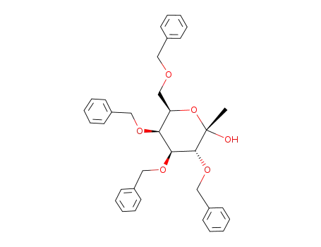 3,4,5,7-tetra-O-benzyl-1-deoxy-α-D-galacto-hept-2-ulopyranose