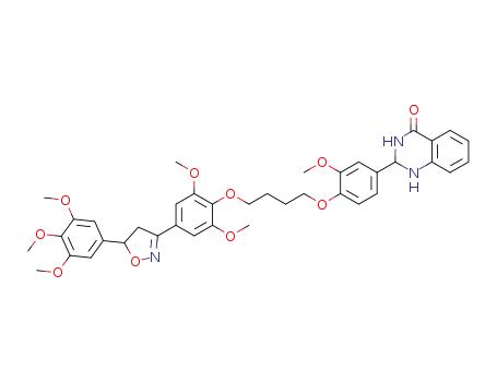 Molecular Structure of 1227737-73-6 (2-(4-(4-(2,6-dimethoxy-4-(5-(3,4,5-trimethoxyphenyl)-4,5-dihydroisoxazol-3-yl)phenoxy)butoxy)-3-methoxyphenyl)-2,3-dihydroquinazolin-4(1H)-one)