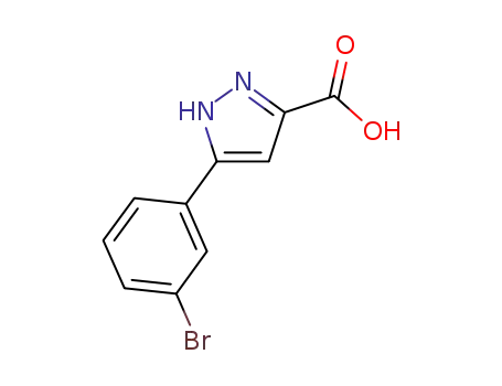 Molecular Structure of 1135821-47-4 (5-(3-BROMOPHENYL)-1H-PYRAZOLE-3-CARBOXYLIC ACID)