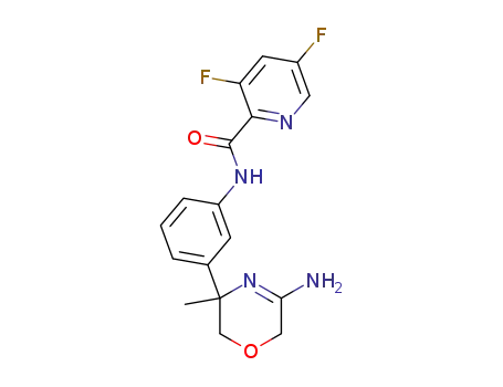 3,5-Difluoro-pyridine-2-carboxylic acid [3-((RS)-5-amino-3-methyl-3,6-dihydro-2H-[1,4]oxazin-3-yl)-phenyl]-amide