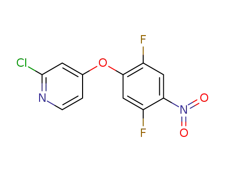 Molecular Structure of 1225278-64-7 (Pyridine,2-chloro-4-(2,5-difluoro-4-nitrophenoxy)-)