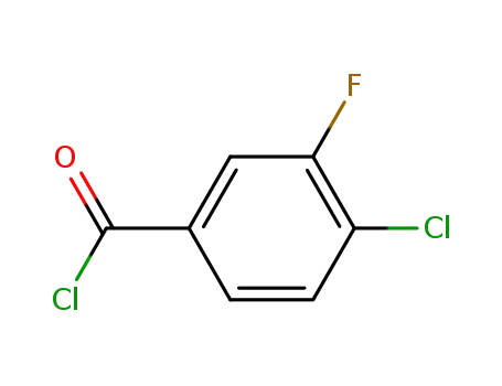 Molecular Structure of 177787-25-6 (Benzoyl chloride, 4-chloro-3-fluoro- (9CI))
