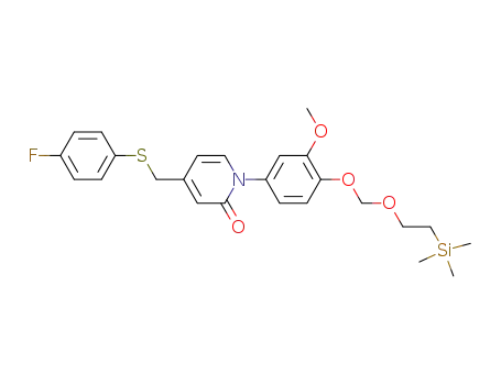 4-((4-fluorophenylthio)methyl)-1-(3-methoxy-4-((2-(trimethylsilyl)ethoxy)methoxy)phenyl)pyridin-2(1H)-one