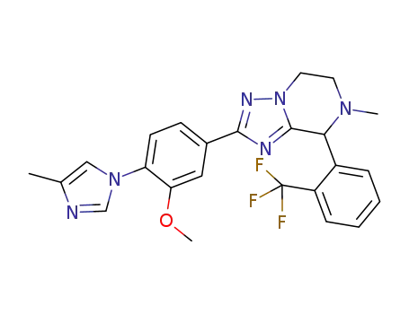 5,6,7,8-tetrahydro-2-[3-methoxy-4-(4-methyl-1H-imidazol-1-yl)phenyl]-7-methyl-8-[2-(trifluoromethyl)phenyl]-[1,2,4]triazolo[1,5-a]pyrazine