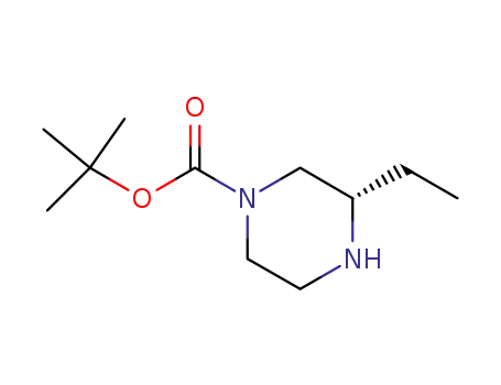 Molecular Structure of 928025-56-3 ((S)-1-N-Boc-3-ethylpiperazine)