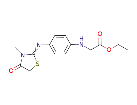 (4-(3-methyl-4-oxothiazolidin-2-ylideneamino)phenylamino)acetic acid ethyl ester