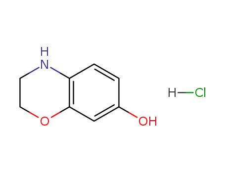 Molecular Structure of 1149370-96-6 (3,4-Dihydro-2H-1,4-benzoxazin-7-ol hydrochloride)