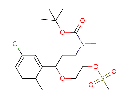 Molecular Structure of 1093868-74-6 (2-(3-(tert-butoxycarbonyl(methyl)amino)-1-(5-chloro-2-methylphenyl)propoxy)ethyl methanesulfonate)