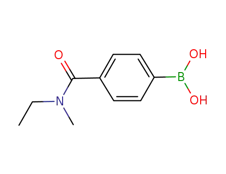 Molecular Structure of 871333-04-9 (4-(ETHYL(METHYL)CARBAMOYL)PHENYLBORONIC ACID)