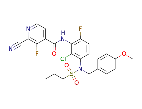 N-(2-chloro-6-fluoro-3-(N-(4-methoxybenzyl)(propylsulfonamido))phenyl)-2-cyano-3-fluoroisonicotinamide