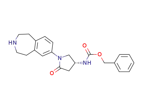 Molecular Structure of 921751-98-6 (benzyl (R)-[5-oxo-1-(2,3,4,5-tetrahydro-1H-benzo[d]azepin-7-yl)pyrrolidin-3-yl]carbamate)
