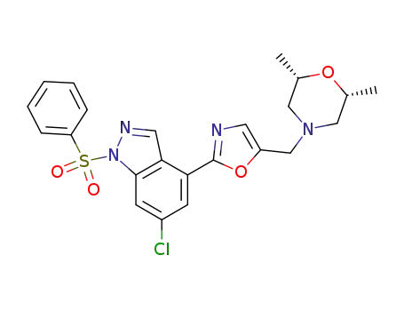 6-chloro-4-(5-{[(2R,6S)-2,6-dimethyl-4-morpholinyl]methyl}-1,3-oxazol-2-yl)-1-(phenylsulfonyl)-1H-indazole