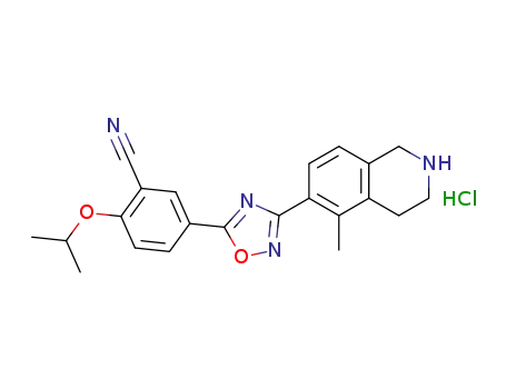 Molecular Structure of 1258855-37-6 (2-[(1-methylethyl)oxy]-5-[3-(5-methyl-1,2,3,4-tetrahydro-6-isoquinolinyl)-1,2,4-oxadiazol-5-yl]benzonitrile hydrochloride)