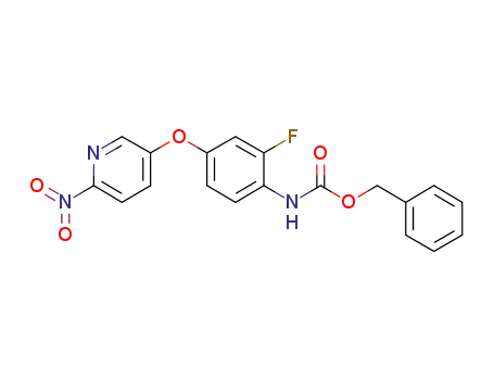 Molecular Structure of 1195781-25-9 (benzyl {2-fluoro-4-[(6-nitropyridin-3-yl)oxy]phenyl}carbamate)