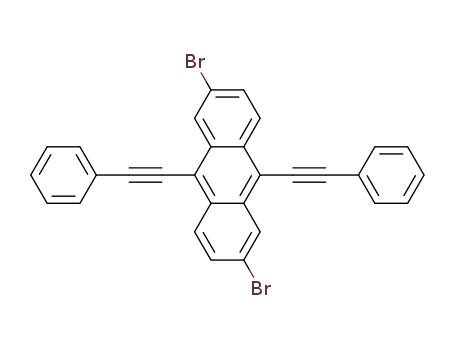 Molecular Structure of 1192182-18-5 (2,6-dibromo-9,10-bis(2-phenylethynyl)anthracene)