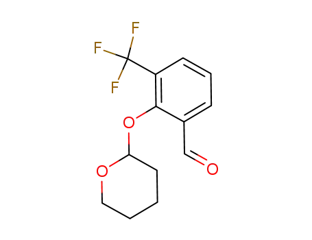 Molecular Structure of 873011-15-5 (Benzaldehyde, 2-[(tetrahydro-2H-pyran-2-yl)oxy]-3-(trifluoromethyl)-)