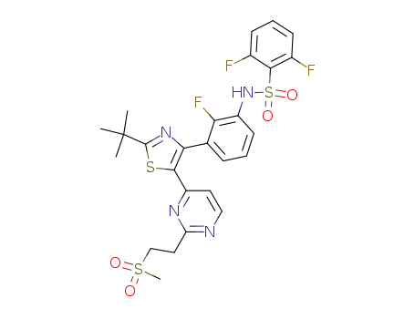 N-[3-(2-(1,1-dimethylethyl)-5-{2-[2-(methylsulfonyl)ethyl]-4-pyrimidinyl}-1,3-thiazol-4-yl)-2-fluorophenyl]-2,6-difluorobenzenesulfonamide