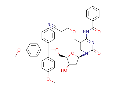 N<sub>4</sub>-benzoyl-5-(2-cyanoethyl)hydroxymethyl-5'-(4,4'-dimethoxytrityl)-2'-deoxycytidine