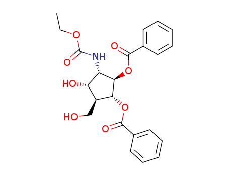 (1R,2R,3S,4S,5S)-3-(ethoxycarbonylamino)-4-hydroxy-5-(hydroxymethyl)cyclo-pentane-1,2-diyl dibenzoate