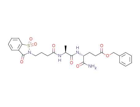 benzyl (4R)-5-amino-5-oxo-4-[((2S)-2-{[4-(1,1,3-trioxo-1,3-dihydro-2H-1,2-benzisothiazol-2-yl)butanoyl]amino}propanoyl)amino]pentanoate