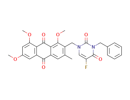 3-benzyl-5-fluoro-1-((1,6,8-trimethoxy-3-methyl-9,10-dioxo-9,10-dihydroanthracen-2-yl)methyl)pyrimidine-2,4(1H,3H)-dione