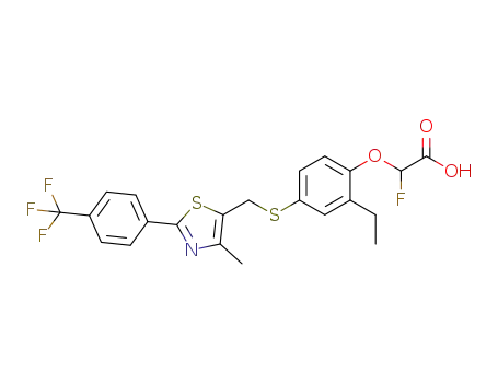 2-fluoro-2-(2-ethyl-4-((4-methyl-2-(4-trifluoromethylphenyl)thiazol-5-yl)methylthio)phenoxy)acetic acid