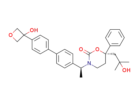 (S)-6-(2-hydroxy-2-methyl-propyl)-3-((S)-1-[4'-(3-hydroxy-oxetan-3-yl)-biphenyl-4-yl]-ethyl)-6-phenyl-[1,3]oxazinan-2-one