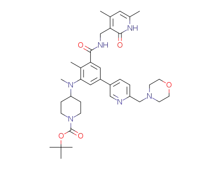 tert-butyl 4-((3-(((4,6-dimethyl-2-oxo-1,2-dihydropyridin-3-yl)methyl)carbamoyl)-2-methyl-5-(6-(morpholinomethyl)pyridin-3-yl)phenyl)(methyl)amino)piperidine-1-carboxylate