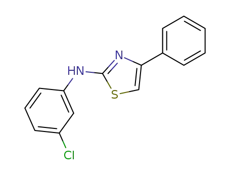 Molecular Structure of 21344-76-3 ((3-chloro-phenyl)-(4-phenyl-thiazol-2-yl)-amine)