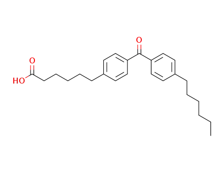 Molecular Structure of 147299-36-3 (6-<4-(4-n-hexylbenzoyl)phenyl>hexanoic acid)