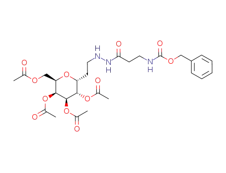 1-[(benzyloxycarbonyl)-(β)-Ala]-2-[3,7-anhydro-1,2-dideoxy-4,5,6,8-tetra-O-acetyl-D-glycero-L-gulo-octitol-1-yl]hydrazine