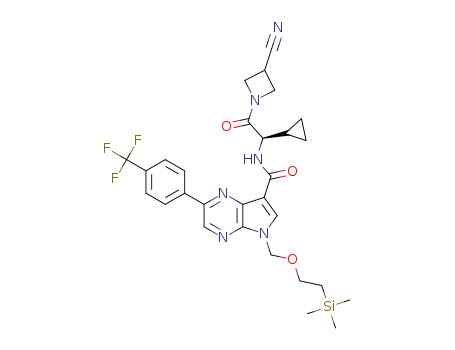 2-(4-trifluoromethylphenyl)-5-(2-trimethylsilanylethoxymethyl)-5H-pyrrolo[2,3-b]pyrazine-7-carboxylic acid [(R)-2-(3-cyanoazetidin-1-yl)-1-cyclopropyl-2-oxoethyl]amide