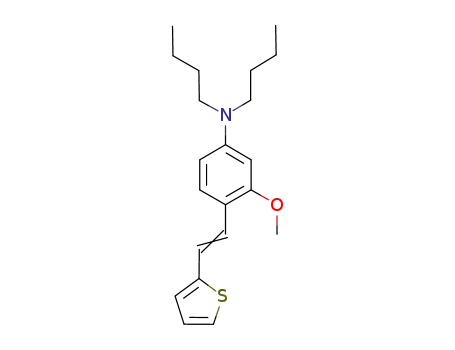 Molecular Structure of 1256155-30-2 (dibutyl[3-methoxy-4-[2-(thiophene-2-yl)vinyl]phenyl]amine)