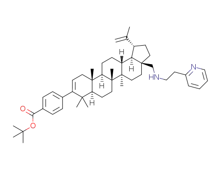 tert-butyl 4-((1R,3aS,5aR,5bR,7aR,11aS,11bR,13aR,13bR)-5a,5b,8,8,11a-pentamethyl-1-(prop-1-en-2-yl)-3a-((2-(pyridin-2-yl)ethylamino)methyl)-2,3,3a,4,5,5a,5b,6,7,7a,8,11,11a,11b,12,13,13a,13b-octadecahydro-1H-cyclopenta[a]chrysen-9-yl)benzoate