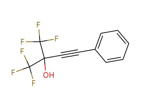 Molecular Structure of 4577-41-7 (1,1,1-trifluoro-4-phenyl-2-(trifluoromethyl)but-3-yn-2-ol)