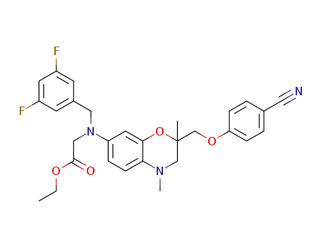 ethyl 2-((2-((4-cyanophenoxy)methyl)-2,4-dimethyl-3,4-dihydro-2H-1,4-benzoxazin-7-yl)(3,5-difluorobenzyl)amino)acetate