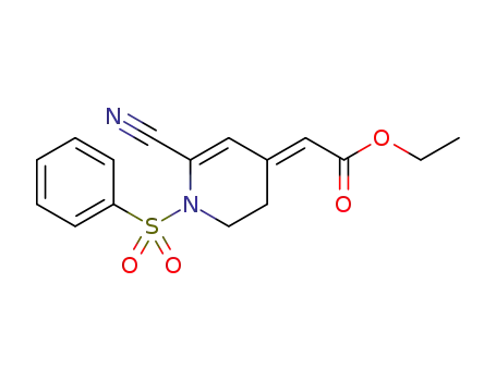 (1-benzenesulfonyl-6-cyano-2,3-dihydro-1H-pyridin-4-ylidene)acetic acid ethyl ester