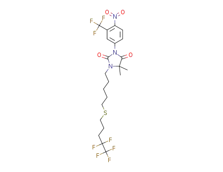 Molecular Structure of 1252642-92-4 (5,5-dimethyl-3-[4-nitro-3-(trifluoromethyl)phenyl]-1-{5-[(4,4,5,5,5-pentafluoropentyl)thio]pentyl}imidazolidine-2,4-dione)