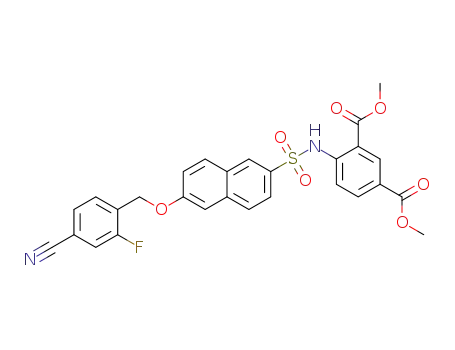 dimethyl 4-(6-(4-cyano-2-fluorobenzyloxy)naphthalene-2-sulfonamido)isophthalate