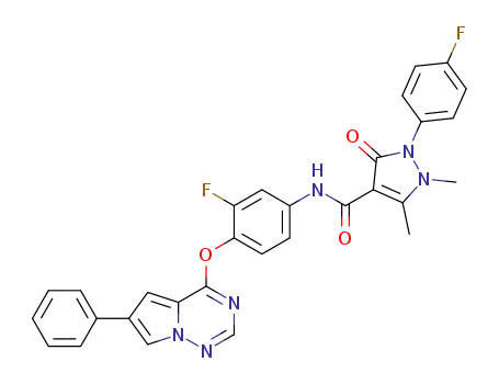 N-(3-fluoro-4-(6-phenylpyrrolo[1,2-f][1,2,4]triazin-4-yloxy)phenyl)-2-(4-fluorophenyl)-1,5-dimethyl-3-oxo-2,3-dihydro-1H-pyrazole-4-carboxamide