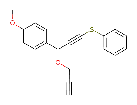 Molecular Structure of 1242027-78-6 (1-methoxy-4-[1-(2-propynyloxy)-3-(phenylsulfanyl)-2-propyn-1-yl]benzene)