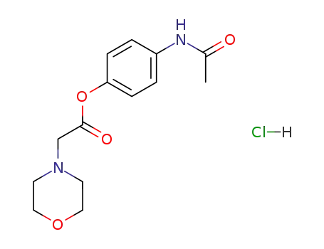 Molecular Structure of 20682-30-8 (4-acetamidophenyl 2-morpholinoacetate hydrochloride)