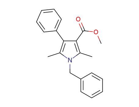 Molecular Structure of 1320232-56-1 (methyl 1-benzyl-2,5-dimethyl-4-phenyl-1H-pyrrole-3-carboxylate)