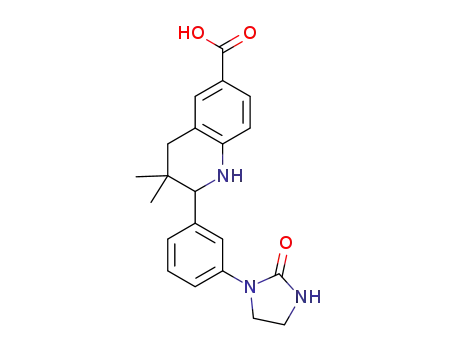 Molecular Structure of 1343454-11-4 (3,3-dimethyl-2-[3-(2-oxo-imidazolidin-1-yl)-phenyl]-1,2,3,4-tetrahydro-quinoline-6-carboxylic acid)