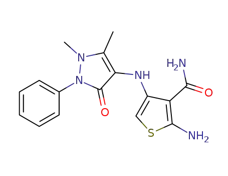 2-amino-4-(1,5-dimethyl-3-oxo-2-phenyl-2,3-dihydro-1H-pyrazol-4-ylamino)thiophene-3-carboxamide