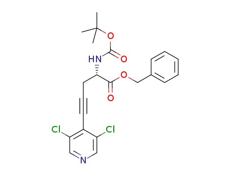(S)-benzyl 2-(tert-butoxycarbonylamino)-5-(3,5-dichloropyridin-4-yl)pent-4-ynoate