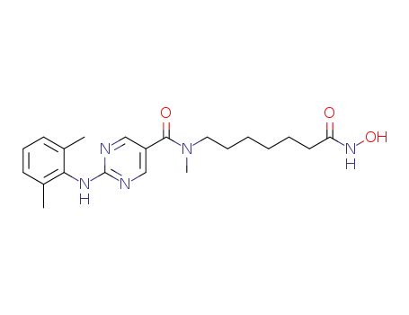 Molecular Structure of 1316214-61-5 (2-(2,6-diMethylphenylaMino)-N-(7-(hydroxyaMino)-7-oxoheptyl)pyriMidine-5-carboxaMide)