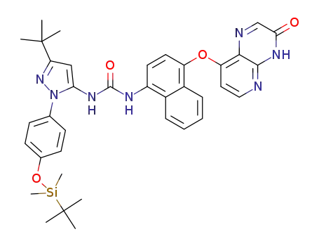 1-(3-(tert-butyl)-1-(4-(tert-butyldimethylsilyloxy)phenyl)-1H-pyrazol-5-yl)-3-(4-((3-oxo-3,4-dihydropyrido[2,3-b]pyrazin-8-yl)oxy)naphthalen-1-yl)urea