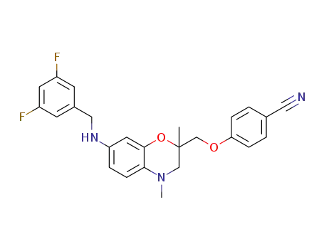 4-((7-((3,5-difluorobenzyl)amino)-2,4-dimethyl-3,4-dihydro-2H-1,4-benzoxazin-2-yl)methoxy)benzonitrile